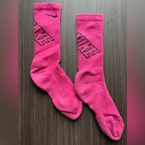 Pink & Black Nike Dri-Fit Cotton Cushioned Crew Socks